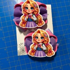 Hand Crafted Purple and Pink Cartoon Hair Bow